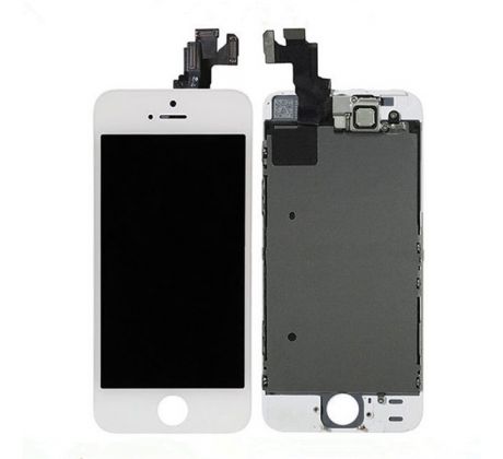 Biely LCD displej iPhone 5S s prednou kamerou + proximity senzor OEM (bez home button)