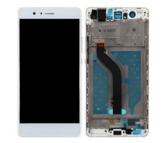 LCD displej + dotyková plocha pre Huawei P9 Lite s rámom, White