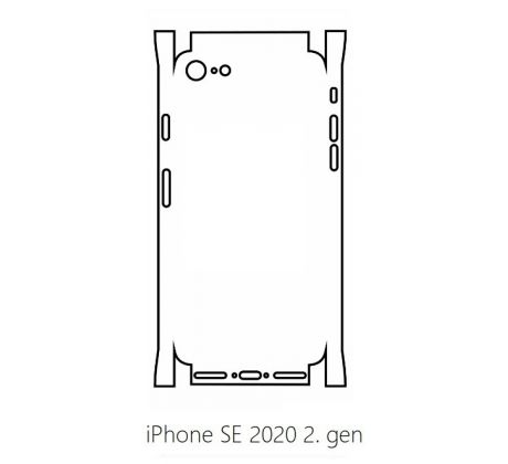 Hydrogel - zadná ochranná fólia (full cover) - iPhone SE 2020/2022 - typ výrezu 3