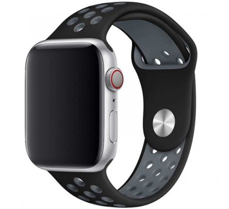 Remienok pre Apple Watch (38/40/41mm) Sport, black-grey (veľkosť L)