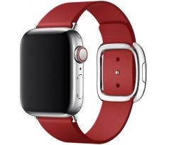Kožený remienok Magnetic Closure pre Apple Watch (42/44/45mm) Red