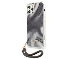 Original   GUESS GUHCP12LKSMAGR  iPhone 12 Pro Max marble cord šedý