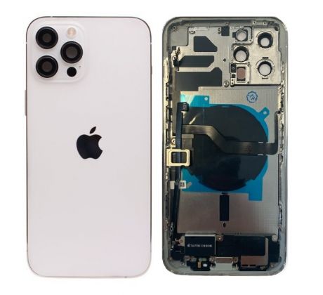 Apple iPhone 12 Pro Max - Zadný housing s predinštalovanými dielmi (biely)