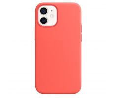 iPhone 12/12 Pro Silicone Case s MagSafe - Pink Citrus design (lososový)