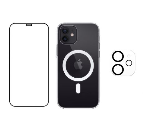 3PACK - Hydrogel + Crystal Air kryt s MagSafe + ochranné sklíčko kamery pre iPhone 12 mini