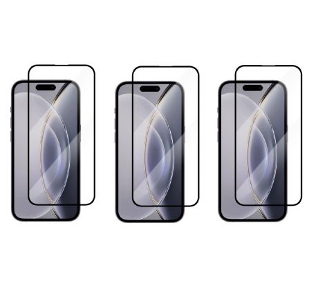 2+1 ZADARMO! 3PACK 3D Ochranné tvrdené sklo - Apple iPhone 15 Pro