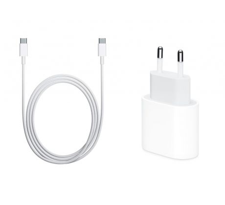 Rýchlonabíjacia súprava pre iPhone - 20W USB-C adaptér a USB-C / USB-C kábel s dĺžkou 2m