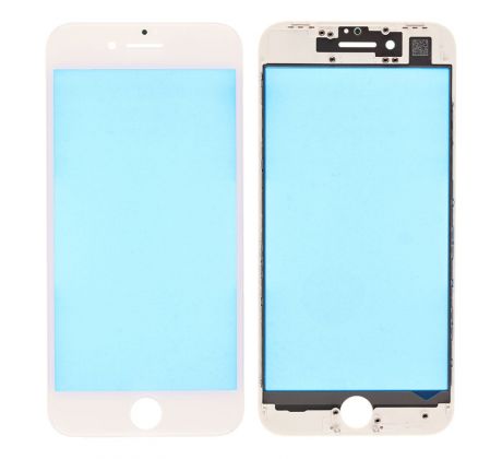 Oleofóbne náhradné biele predné sklo s rámom na iPhone 8