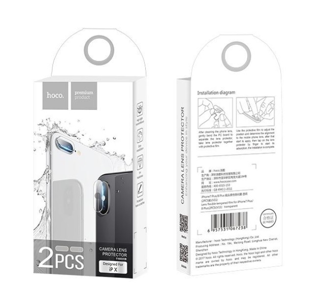 HOCO ochranné sklo šošovky - 2ks v balení pre iPhone X/Xs/Xs Max (V11)