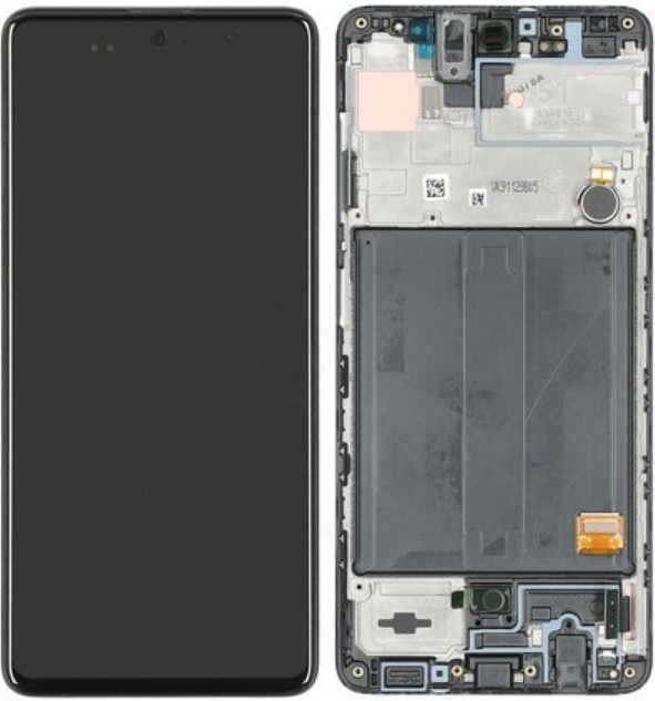 OEM OLED displej + dotyková plocha s rámom pre Samsung Galaxy A51 (small size)