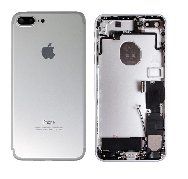 Apple Zadný kryt iPhone 7 Plus biely/strieborný s malými inštalovanými dielmi