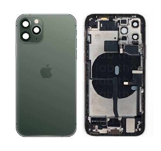 Apple iPhone 11 Pro Max - Zadný Housing (Midnight Green) s malými predinštalovanými dielmi