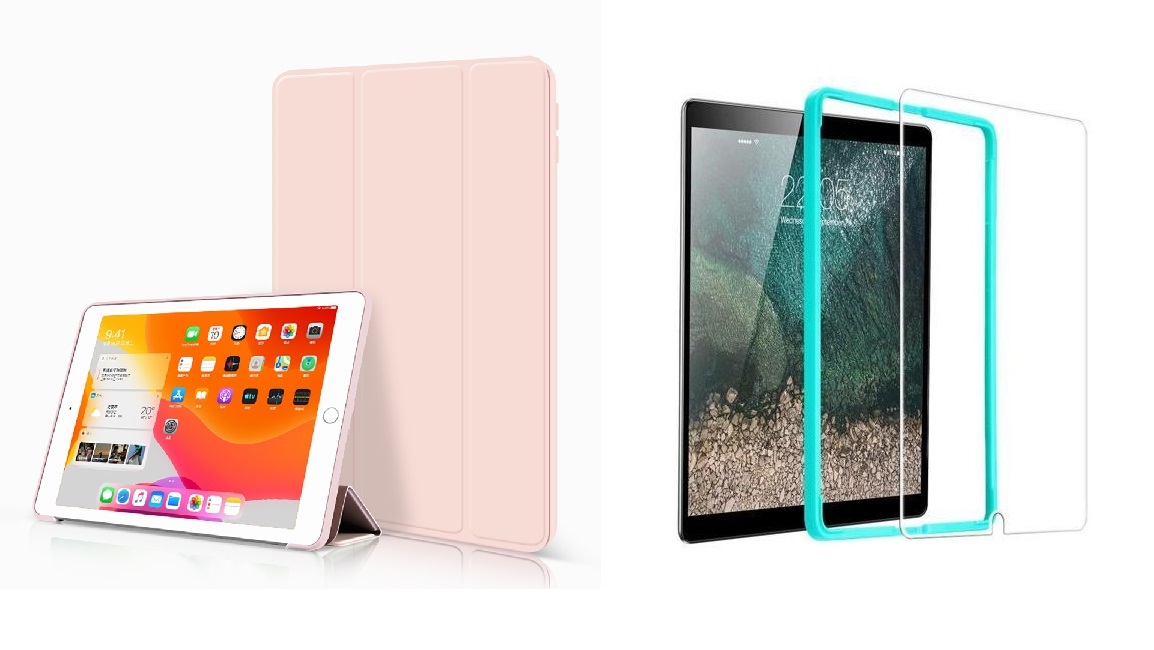 TriFold Smart Case - kryt so stojančekom pre iPad 2/3/4 - ružový + Ochranné tvrdené sklo s inštalačným rámikom