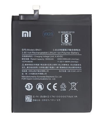 OEM Xiaomi Mi A1, Redmi Note 5A Prime - batéria BN31 3080 mAh