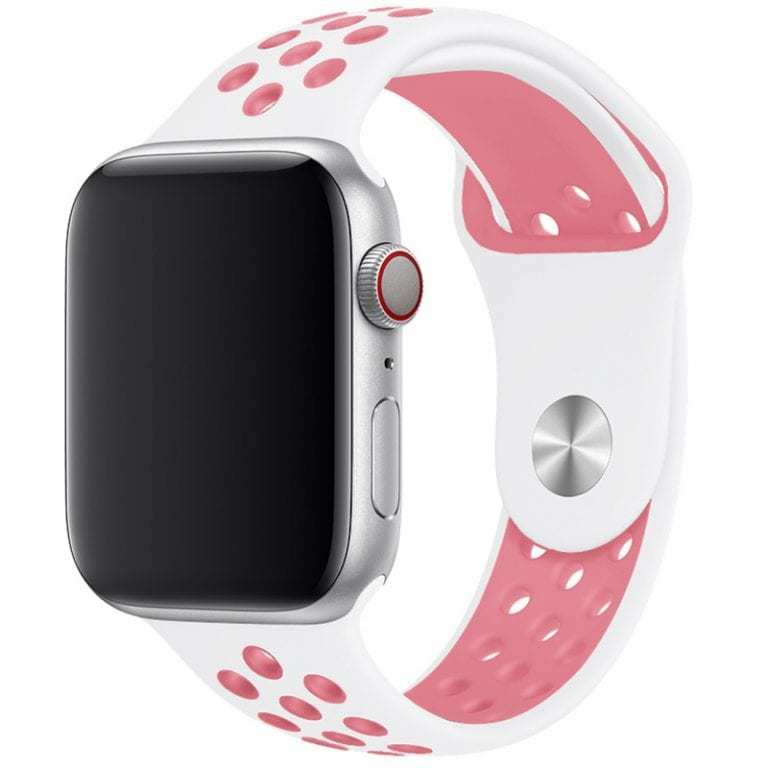 Remienok pre Apple Watch (38/40/41mm) Sport, white-pink (veľkosť L)