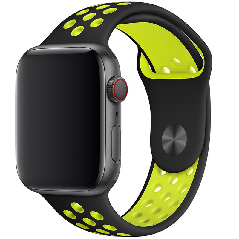 E-shop Remienok pre Apple Watch (38/40/41mm) Sport, black-yellow (veľkosť L)