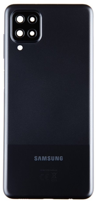 Samsung Galaxy A12 - Zadný kryt - se sklíčkem kamery - čierny (náhradný diel)
