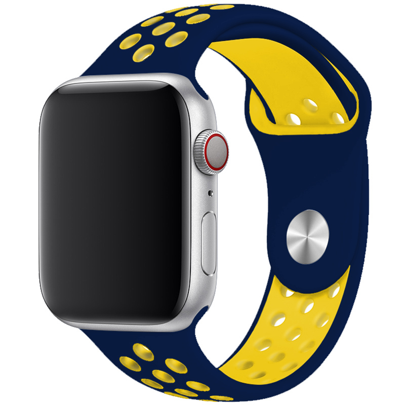 Remienok pre Apple Watch (38/40/41mm) Sport, midnight blue-yellow (veľkosť L)
