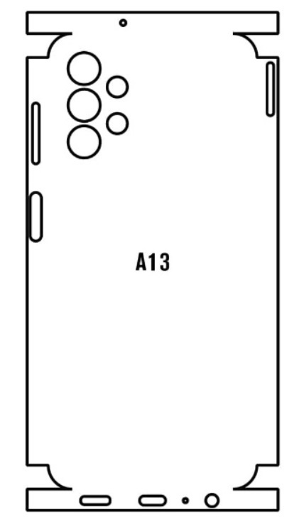 Hydrogel - zadná ochranná fólia - Samsung Galaxy A13 - typ výrezu 3