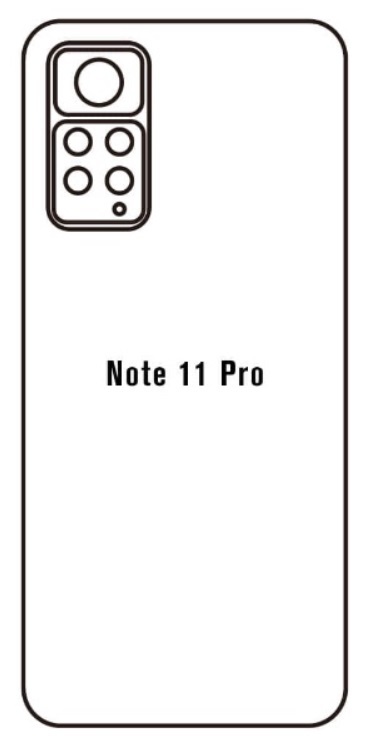 Hydrogel - zadná ochranná fólia - Xiaomi Redmi Note 11 Pro - typ výrezu 4