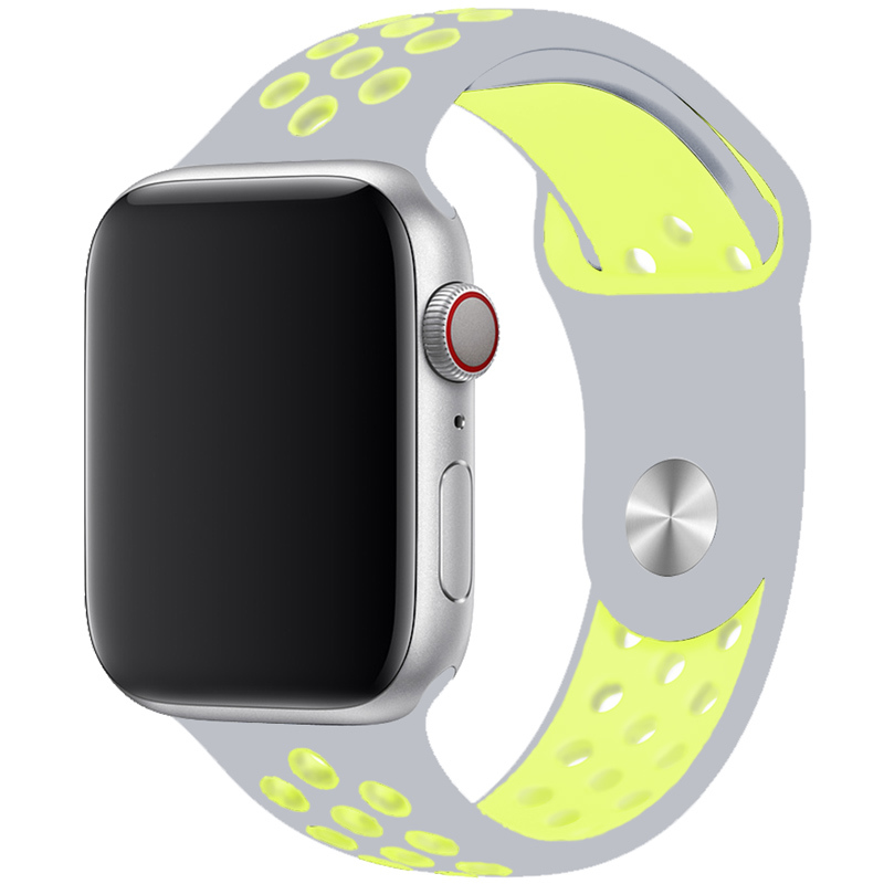 Remienok pre Apple Watch (38/40/41mm) Sport, grey-yellow (veľkosť S)