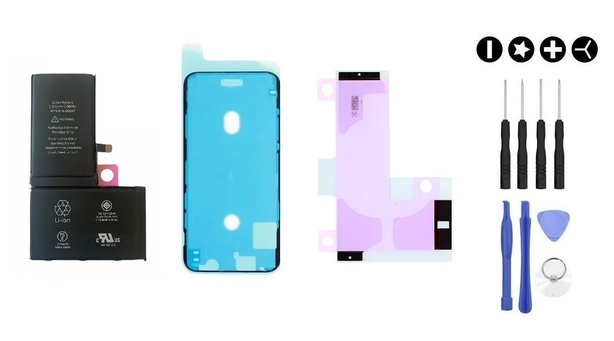 MULTIPACK - OEM Batéria iPhone X + lepka pod displej + lepka pod batériu + sada náradia