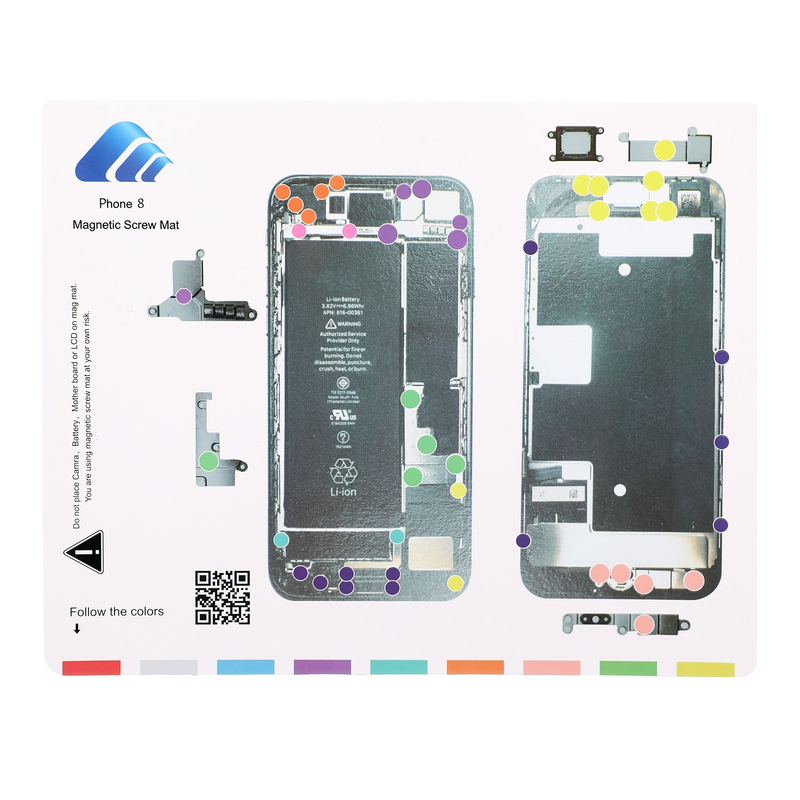 Magnetický organizér skrutiek so schémou (iPhone 8, SE 2020/2022)
