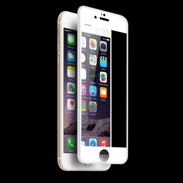 3D Crystal UltraSlim - biele tvrdené ochranné sklo iPhone 6/6S