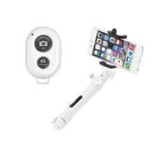 Bluetooth selfie teleskopická tyč biela