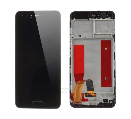 LCD displej + dotyková plocha pre Huawei P10, Black s rámom