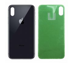 Apple iPhone X - Zadné sklo housingu - čierne