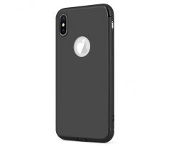 Ultra Slim Matt Case iPhone XS Max - čierny - s otvorom pre logo