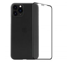 2PACK - 3D ochranné sklo + čierny matný ultratenký kryt pre iPhone 11 Pro Max