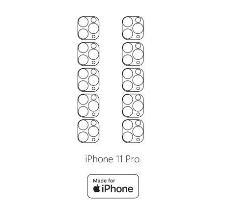 Hydrogel - ochranná fólia zadnej kamery - iPhone 11 Pro - 10ks v balení  