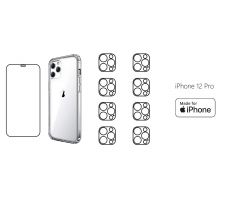 START PACK - hydrogel ochranná fólia + 8ks fólia na zadnú kameru + transparentný kryt pre iPhone 12 Pro