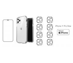 START PACK - hydrogel ochranná fólia + 8ks fólia na zadnú kameru + transparentný kryt pre iPhone 11 Pro Max