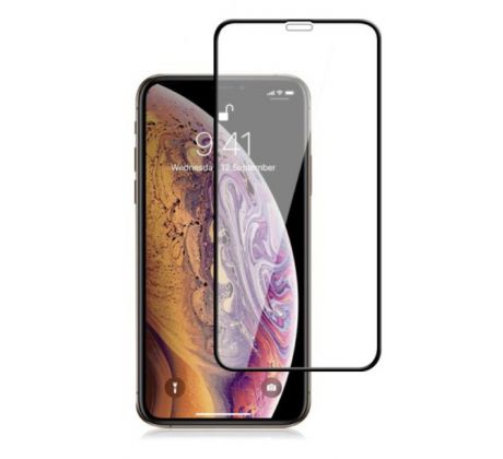 5D FULL GLUE čierne ochranné tvrdené sklo Apple iPhone XS Max/11 Pro Max - bez horného výrezu
