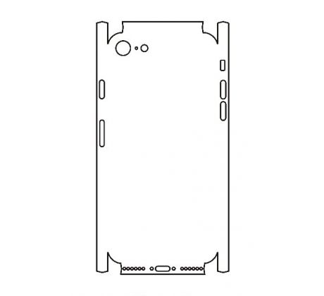 Hydrogel - matná zadná ochranná fólia (full cover) - iPhone 7 - typ výrezu 3