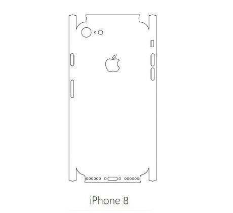 Hydrogel - zadná ochranná fólia (full cover) - iPhone 8 - typ výrezu 5