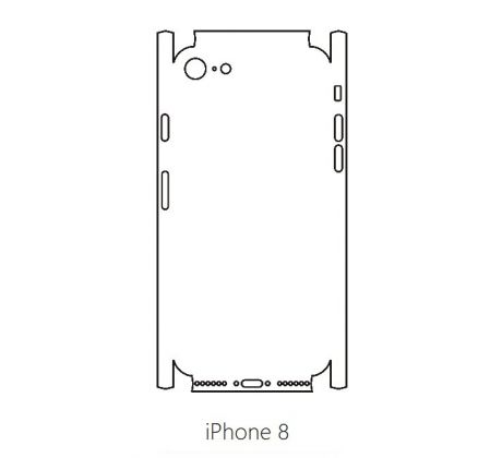 Hydrogel - zadná ochranná fólia (full cover) - iPhone 8 - typ výrezu 4