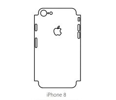 Hydrogel - matná zadná ochranná fólia (full cover) - iPhone 8 - typ výrezu 3