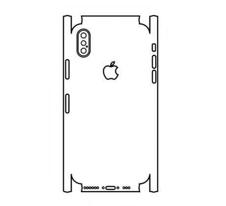 Hydrogel - matná zadná ochranná fólia (full cover) - iPhone XS - typ výrezu 4