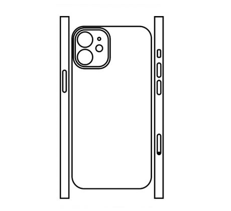 Hydrogel - matná zadná ochranná fólia (full cover) - iPhone 12 mini - typ výrezu 2