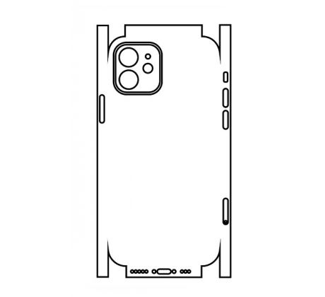Hydrogel - matná zadná ochranná fólia (full cover) - iPhone 12 - typ výrezu 6