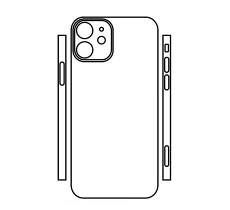Hydrogel - matná zadná ochranná fólia (full cover) - iPhone 12 - typ výrezu 2