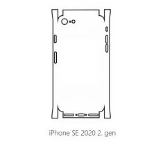 Hydrogel - matná zadná ochranná fólia (full cover) - iPhone SE 2020 - typ výrezu 3