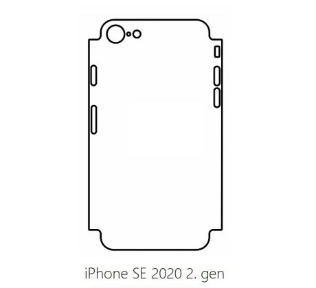 Hydrogel - zadná ochranná fólia (full cover) - iPhone SE 2020/2022 - typ výrezu 2