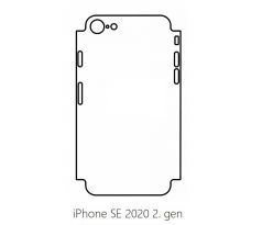 Hydrogel - matná zadná ochranná fólia (full cover) - iPhone SE 2020 - typ výrezu 2