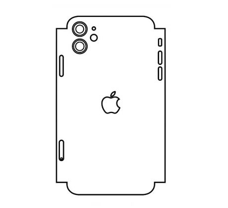 Hydrogel - matná zadná ochranná fólia (full cover) - iPhone 11 - typ výrezu 4