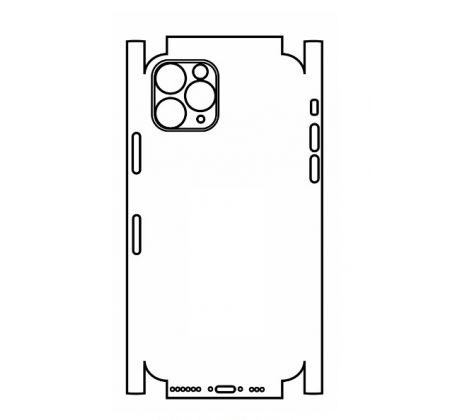 Hydrogel - matná zadná ochranná fólia (full cover) - iPhone 11 Pro - typ výrezu 8
